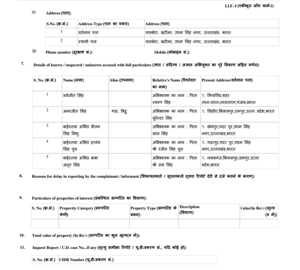 नानकमत्ता में बीते दिन हुई  बाबा तरसेम सिंह की हत्या के मामले में 5 लोगो के खिलाफ़ मुकदमा दर्ज।