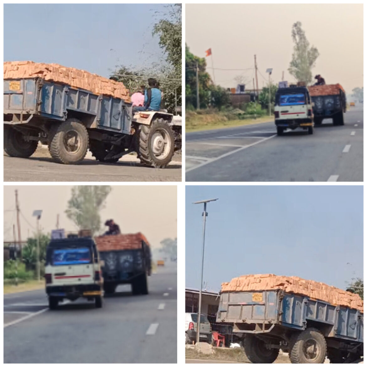 उत्तर प्रदेश से उत्तराखंड में आ रही ईंट लेकर ओवर हाइट ट्रैक्टर ट्रालियां उन पर नहीं होती कोई भी कार्रवाई