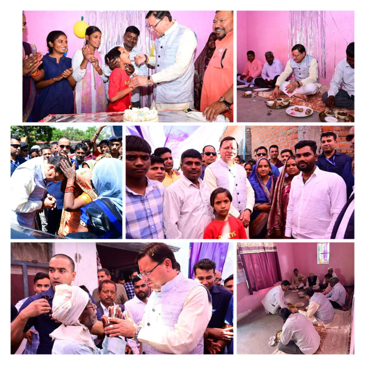 ✍️✍️मुख्यमंत्री पुष्कर सिंह धामी मेला घाट पहुंचे सुधीर कुमार की बेटी के जन्मदिन में सामिल होकर ग्रामीणों के साथ जमीन मे बैठकर किया भोजन👉