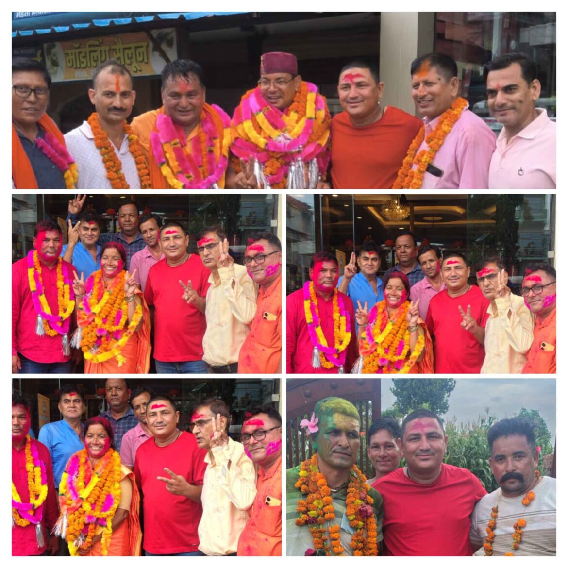 ✍️हिल माउंटेन होटल चकरपुर के एमडी वरिष्ठ होटल व्यवसायी भरत चन्द द्वारा चकरपुर क्षेत्र में जीते हुए प्रत्याशियों को फूल माला पहनकर दी बधाई व शुभकामनाएं👉