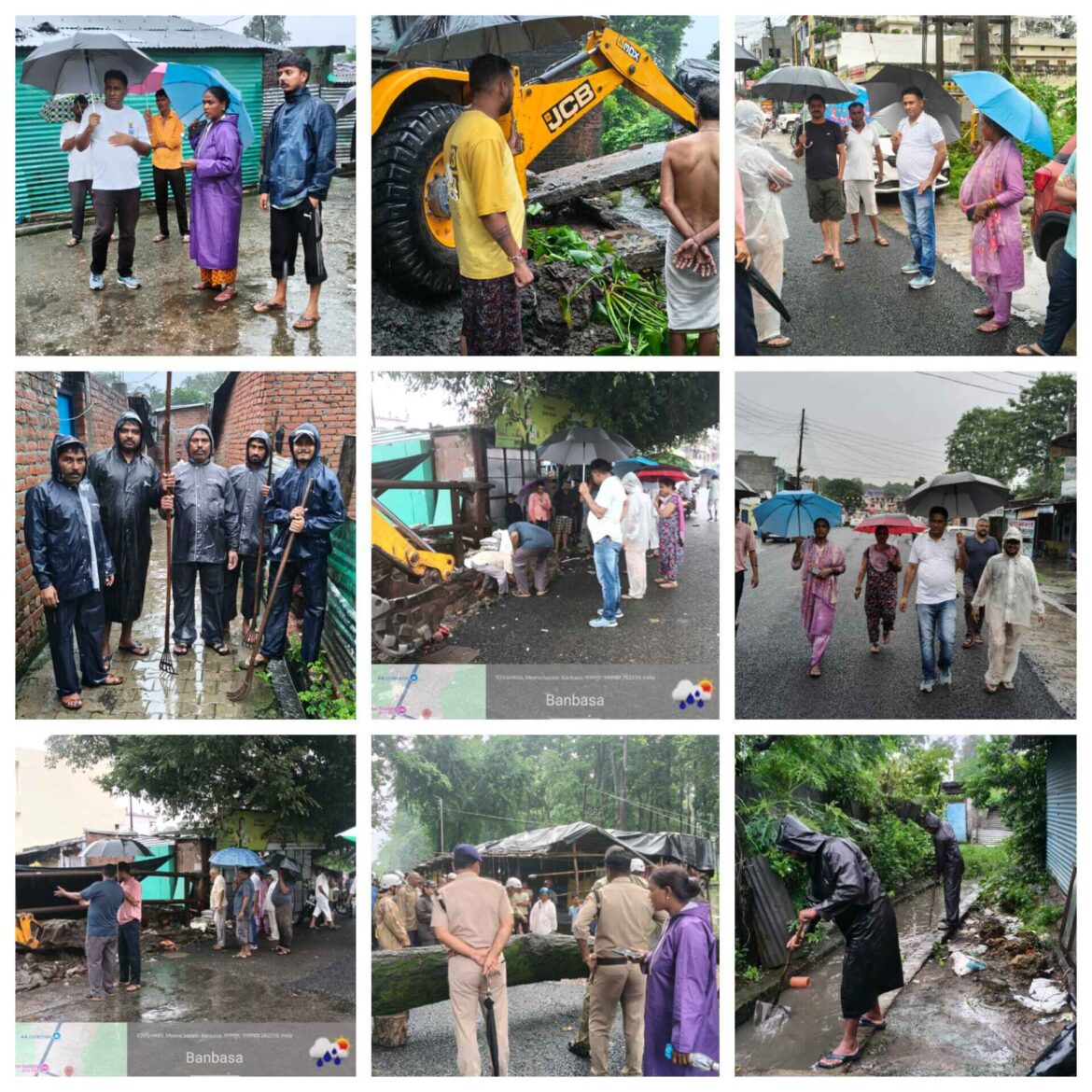 ✍️नगर पंचायत बनबसा द्वारा 2 दिन से लगातार हो रही भारी वर्षा को देखते हुए अधिशासी अधिकारी अध्यक्ष सभासद व नगर पंचायत की टीम ग्राउंड पर आई नजर👉