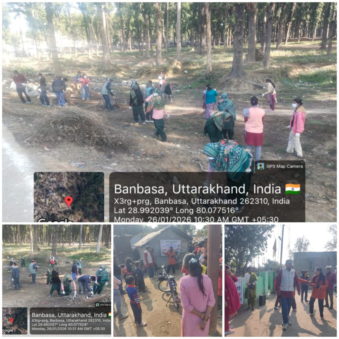 ✍️गणतंत्र दिवस के उपलक्ष में बनबसा नगर पंचायत में झंडा रोहण के पश्चात चलाया गया वृहद सफाई अभियान👉